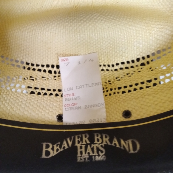 ATWOOD Straw Hat,Long Oval Style Kaycee , Natural Size 7 - Picture 4 of 13